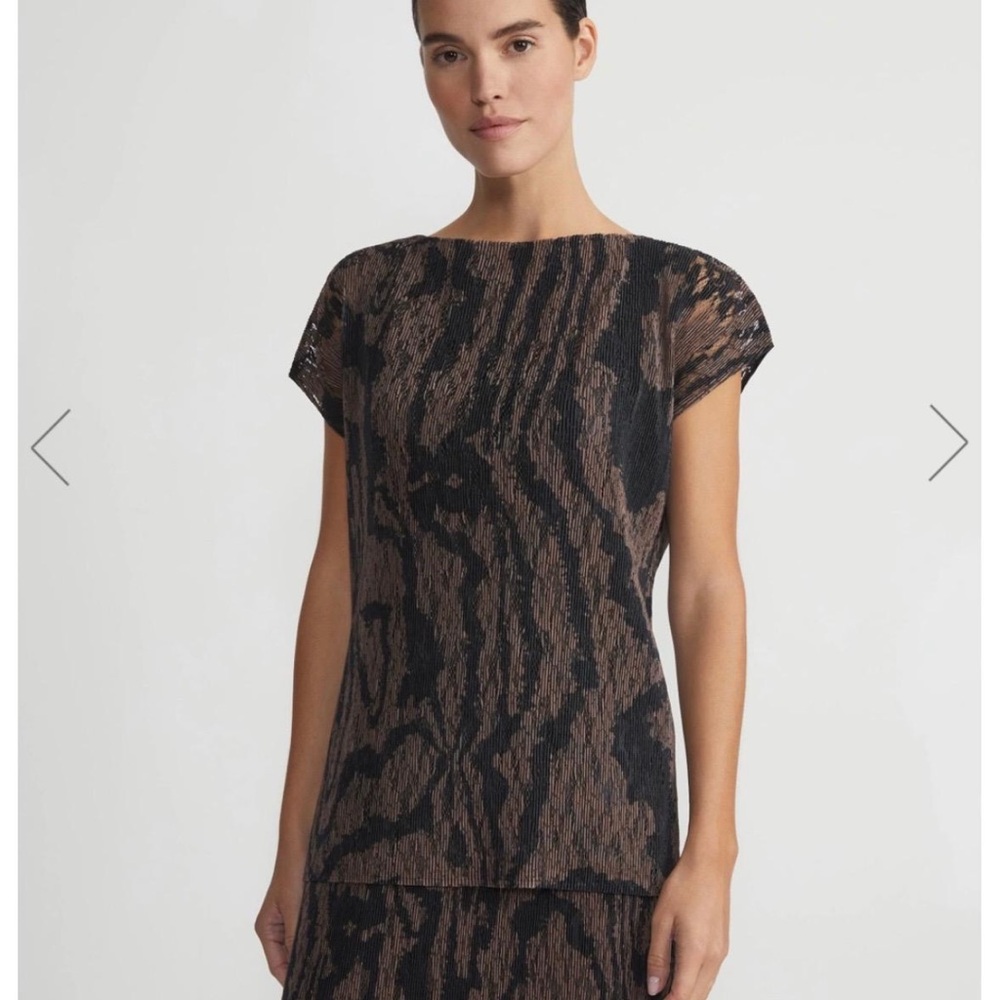 Brown and Black Patterned Women's Top